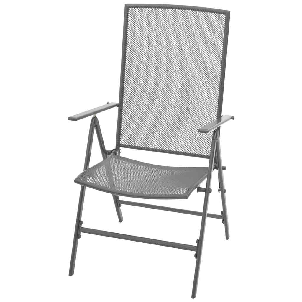 Set Pranzo da Giardino 7 pz in Acciaio Antracite