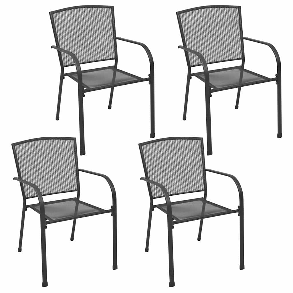 Set Pranzo da Giardino 5 pz in Acciaio Antracite