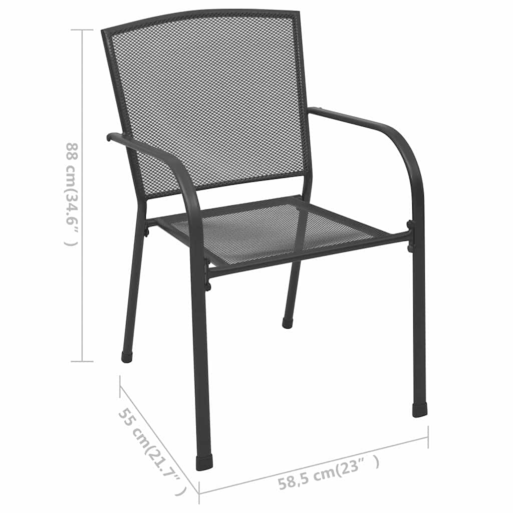 Set Pranzo da Giardino 5 pz in Acciaio Antracite