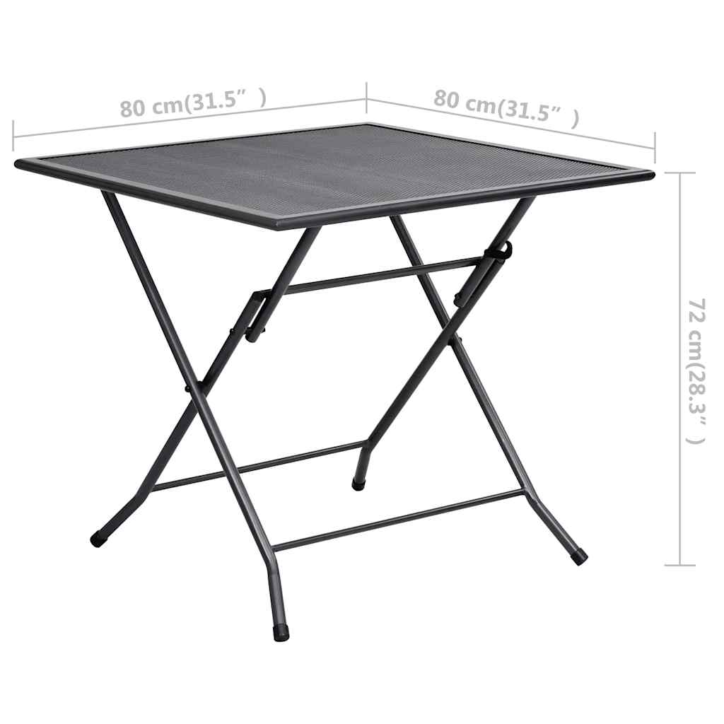 Set Pranzo da Giardino 5 pz in Acciaio Antracite