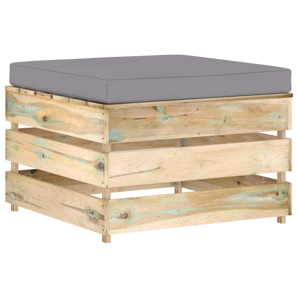 Set Salotto da Giardino con Cuscini 5 pz Legno Impregnato Verde