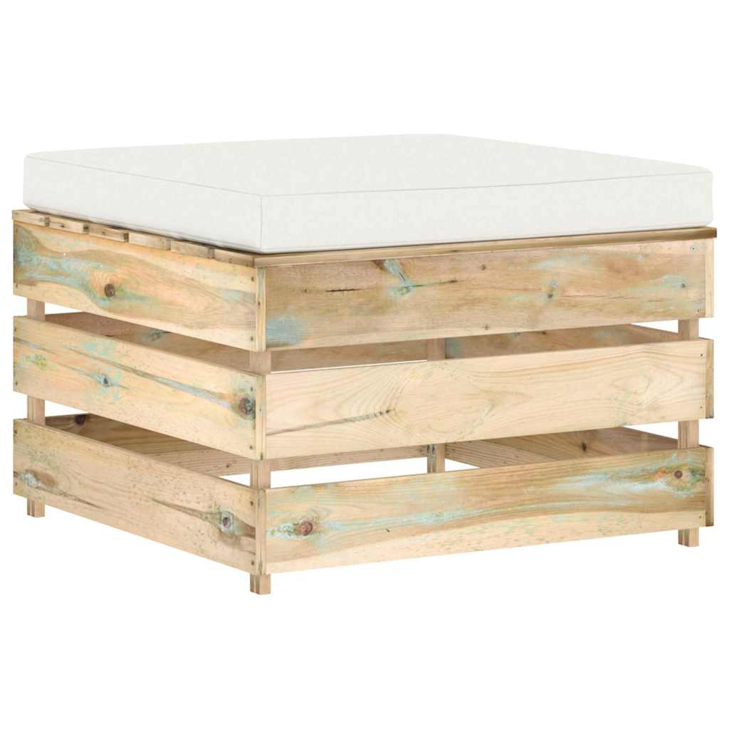 Set Salotto da Giardino con Cuscini 5 pz Legno Impregnato Verde