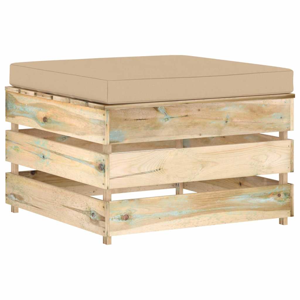 Set Salotto da Giardino con Cuscini 5 pz Legno Impregnato Verde