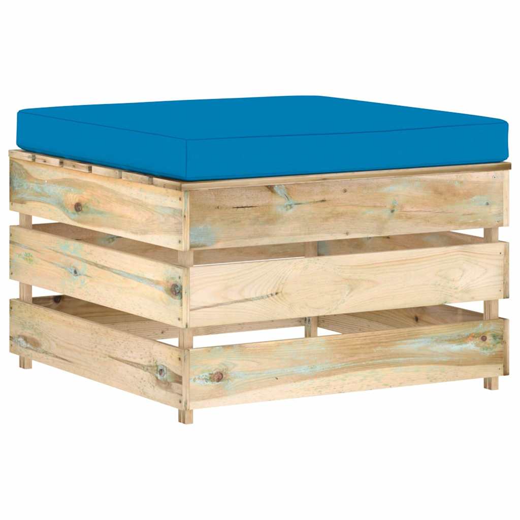Set Salotto da Giardino con Cuscini 5 pz Legno Impregnato Verde