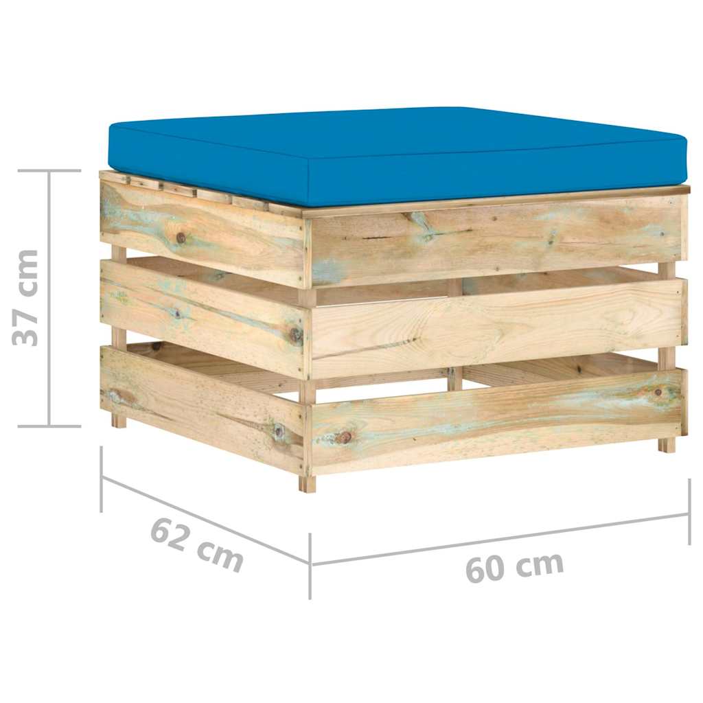 Set Salotto da Giardino con Cuscini 5 pz Legno Impregnato Verde
