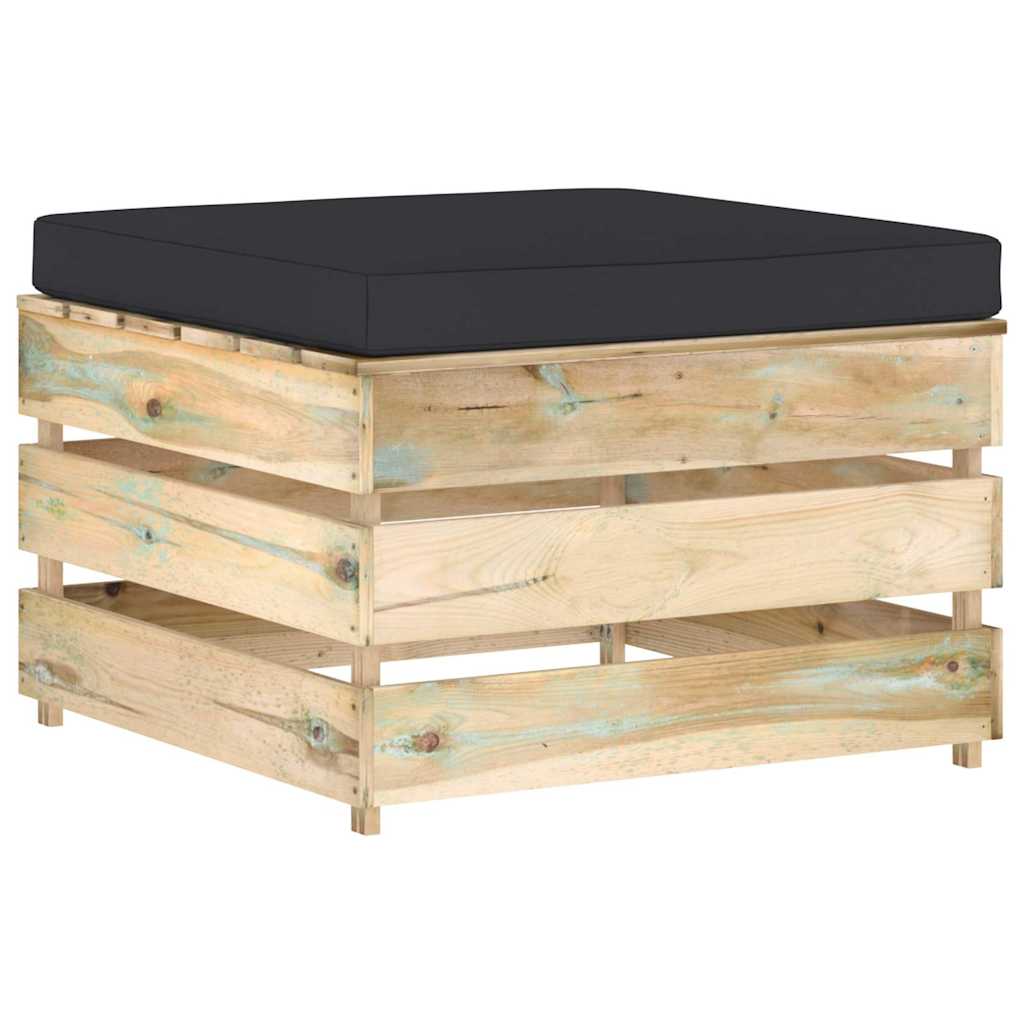 Set Salotto da Giardino con Cuscini 5 pz Legno Impregnato Verde