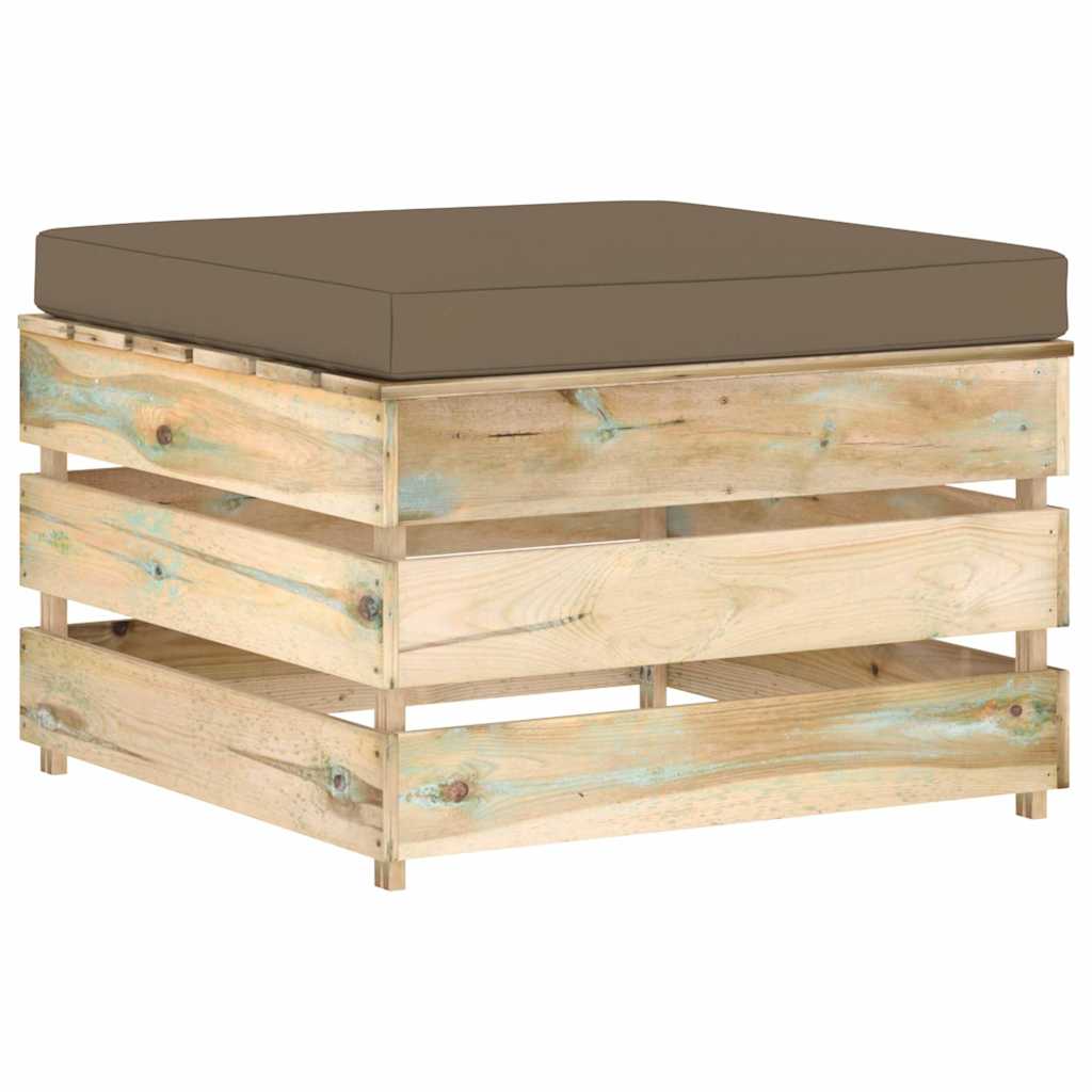 Set Divani da Giardino con Cuscini 5 pz Legno Impregnato Verde