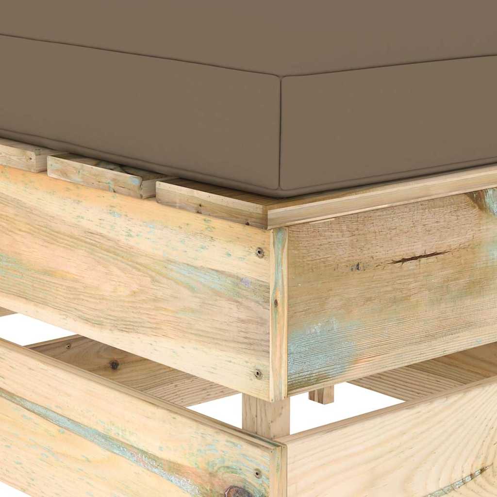 Set Divani da Giardino con Cuscini 5 pz Legno Impregnato Verde