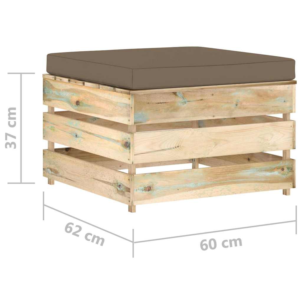 Set Divani da Giardino con Cuscini 5 pz Legno Impregnato Verde