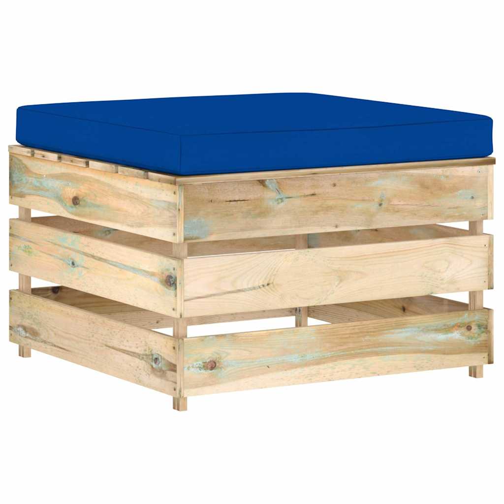 Set Salotto da Giardino con Cuscini 5 pz Legno Impregnato Verde