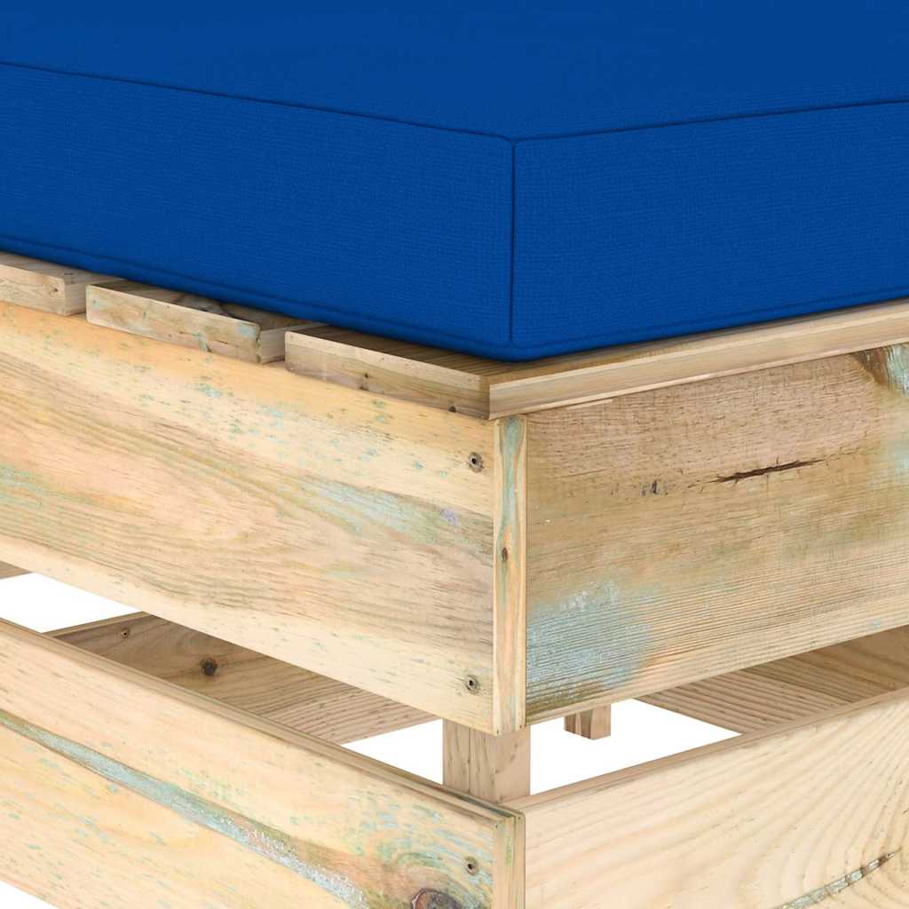 Set Salotto da Giardino con Cuscini 5 pz Legno Impregnato Verde