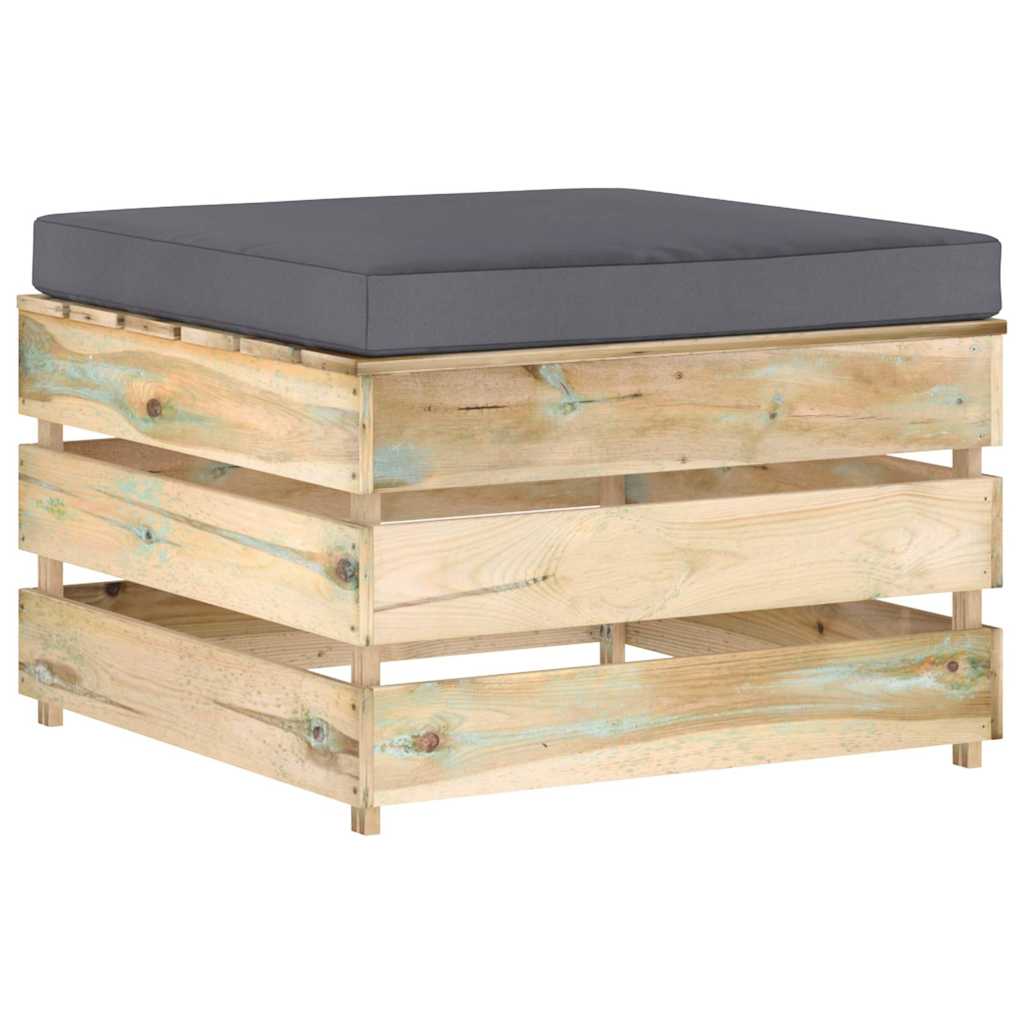 Set Salotto da Giardino con Cuscini 5 pz Legno Impregnato Verde