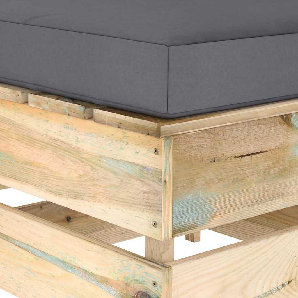 Set Salotto da Giardino con Cuscini 5 pz Legno Impregnato Verde