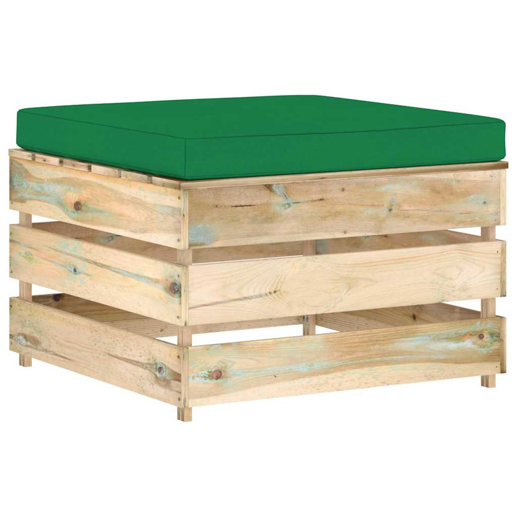Set Salotto da Giardino con Cuscini 5 pz Legno Impregnato Verde
