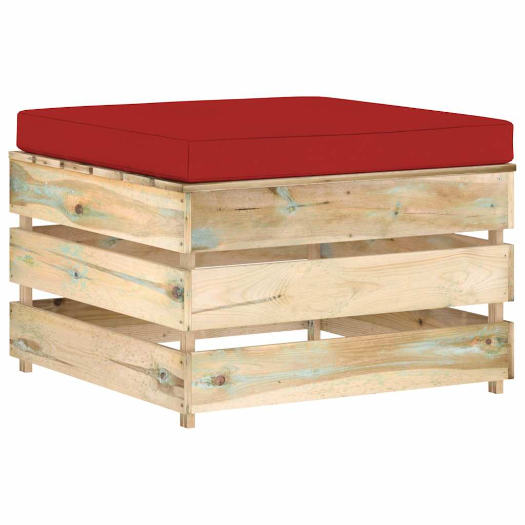 Set Salotto da Giardino con Cuscini 5 pz Legno Impregnato Verde