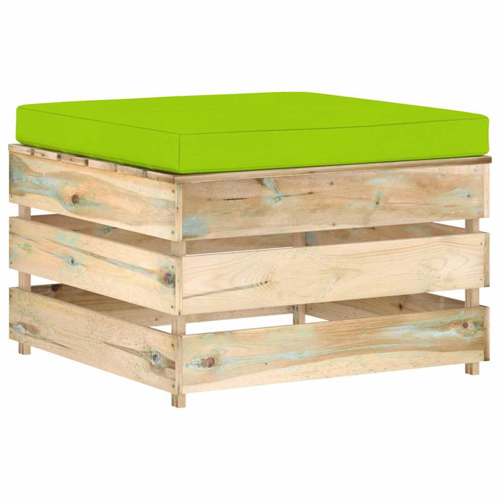 Set Salotto da Giardino con Cuscini 5 pz Legno Impregnato Verde