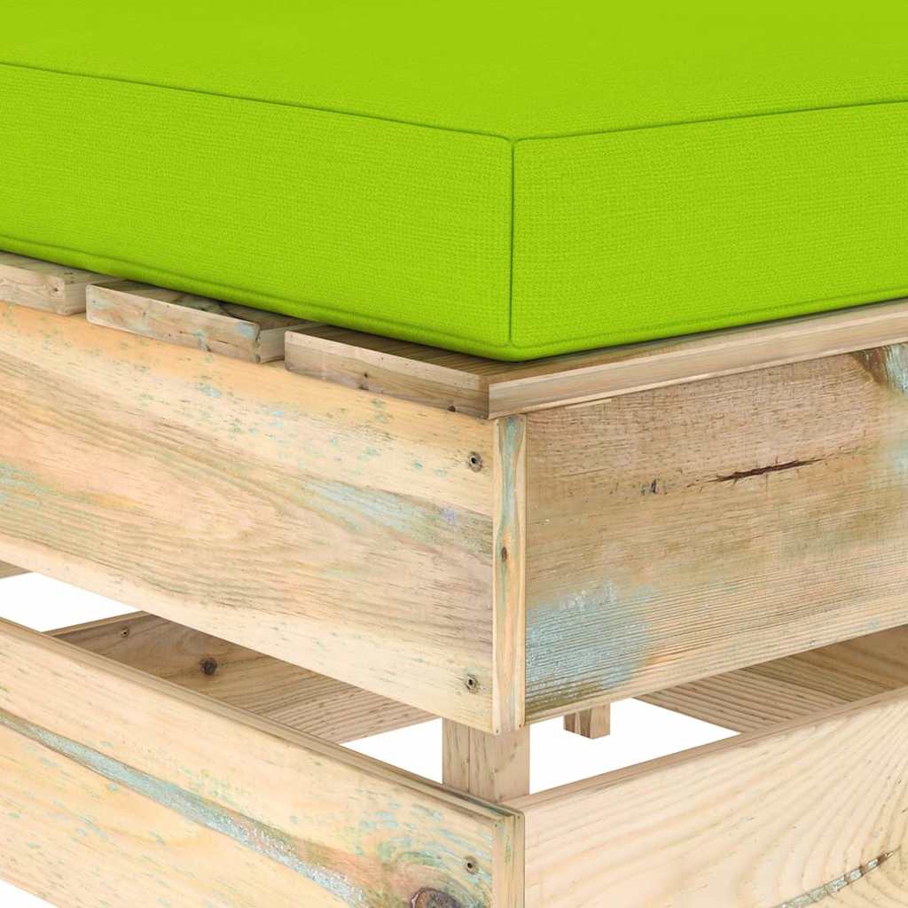 Set Salotto da Giardino con Cuscini 5 pz Legno Impregnato Verde