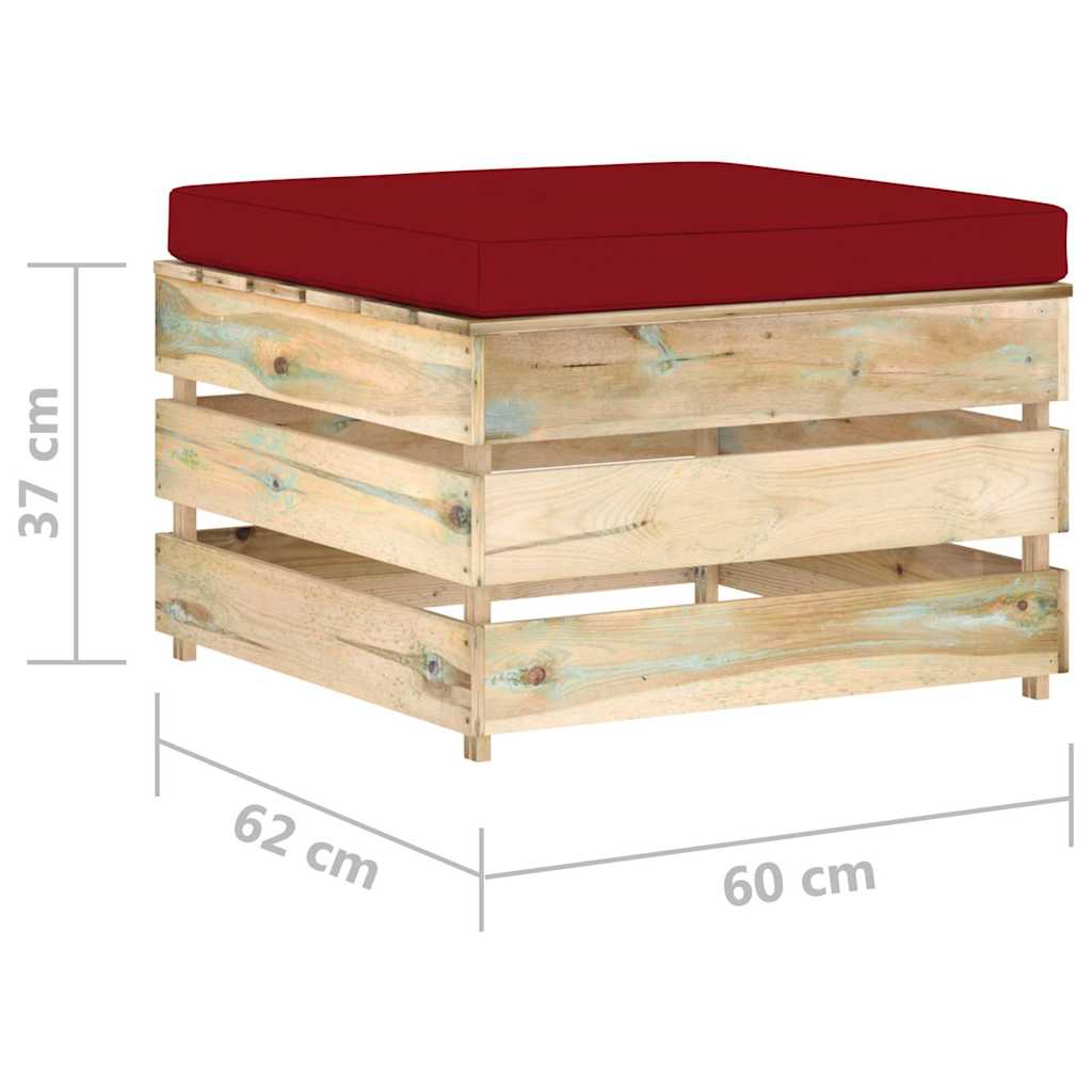 Set Divani da Giardino con Cuscini 6 pz Legno Impregnato Verde