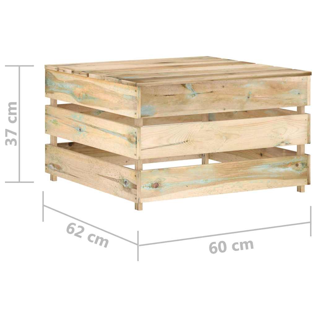 Set Salotto da Giardino con Cuscini 6 pz Legno Impregnato Verde