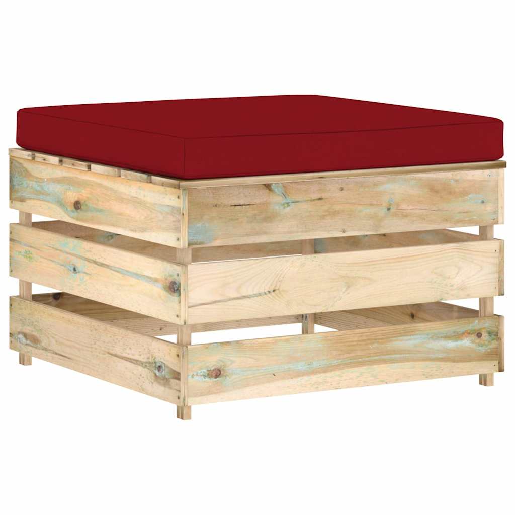 Set Salotto da Giardino con Cuscini 6 pz Legno Impregnato Verde