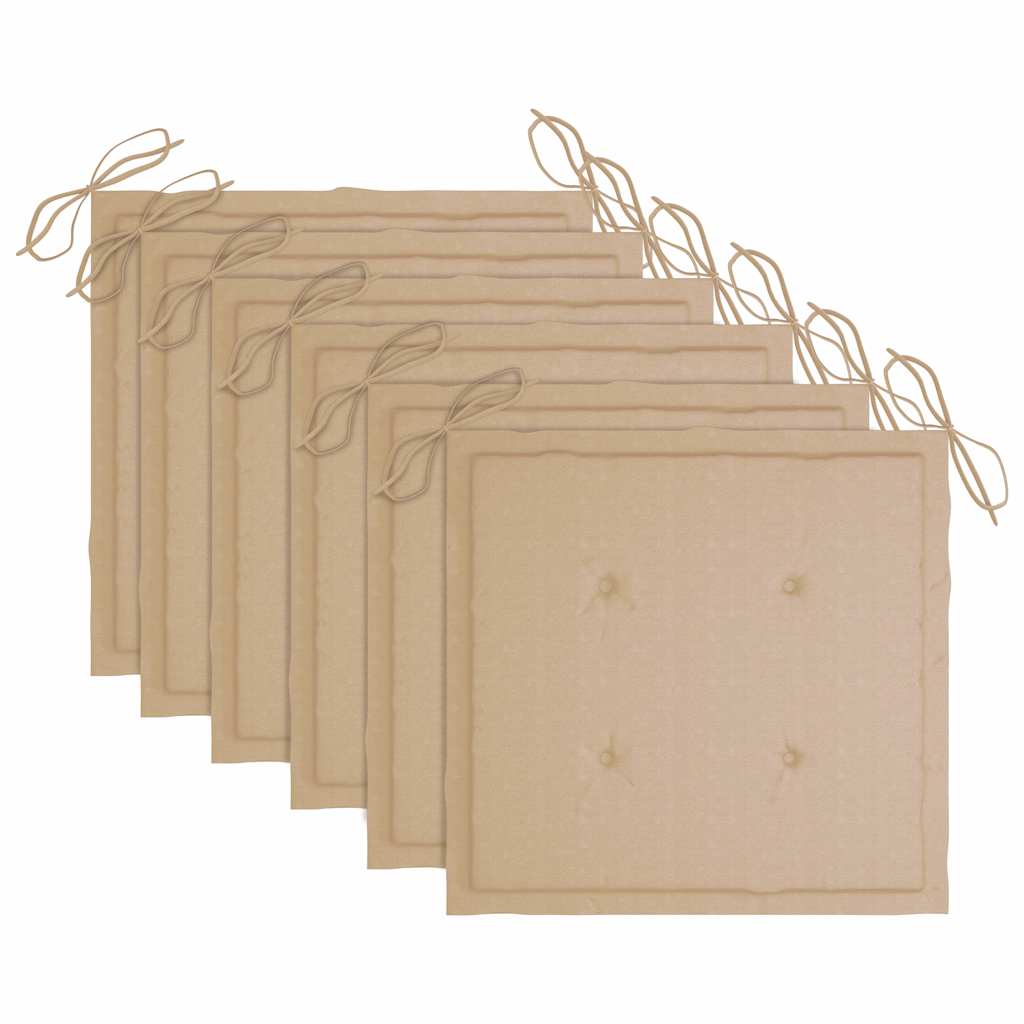 Sedie Pieghevoli 6 pz con Cuscini Massello Acacia