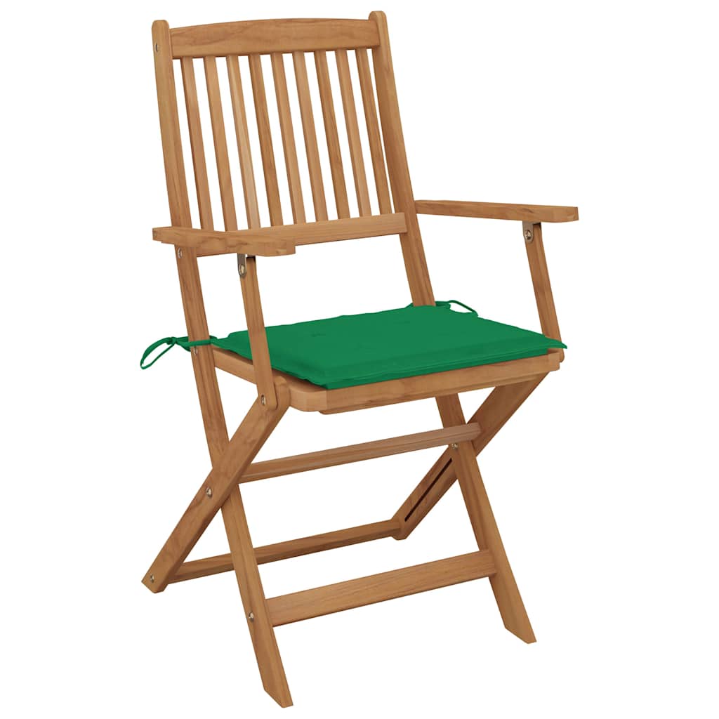 Sedie Pieghevoli 6 pz con Cuscini Massello Acacia