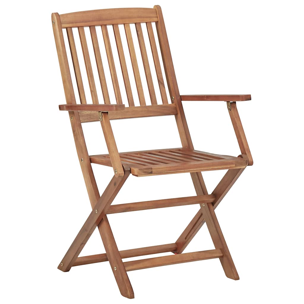 Sedie Pieghevoli 6 pz con Cuscini Massello Acacia