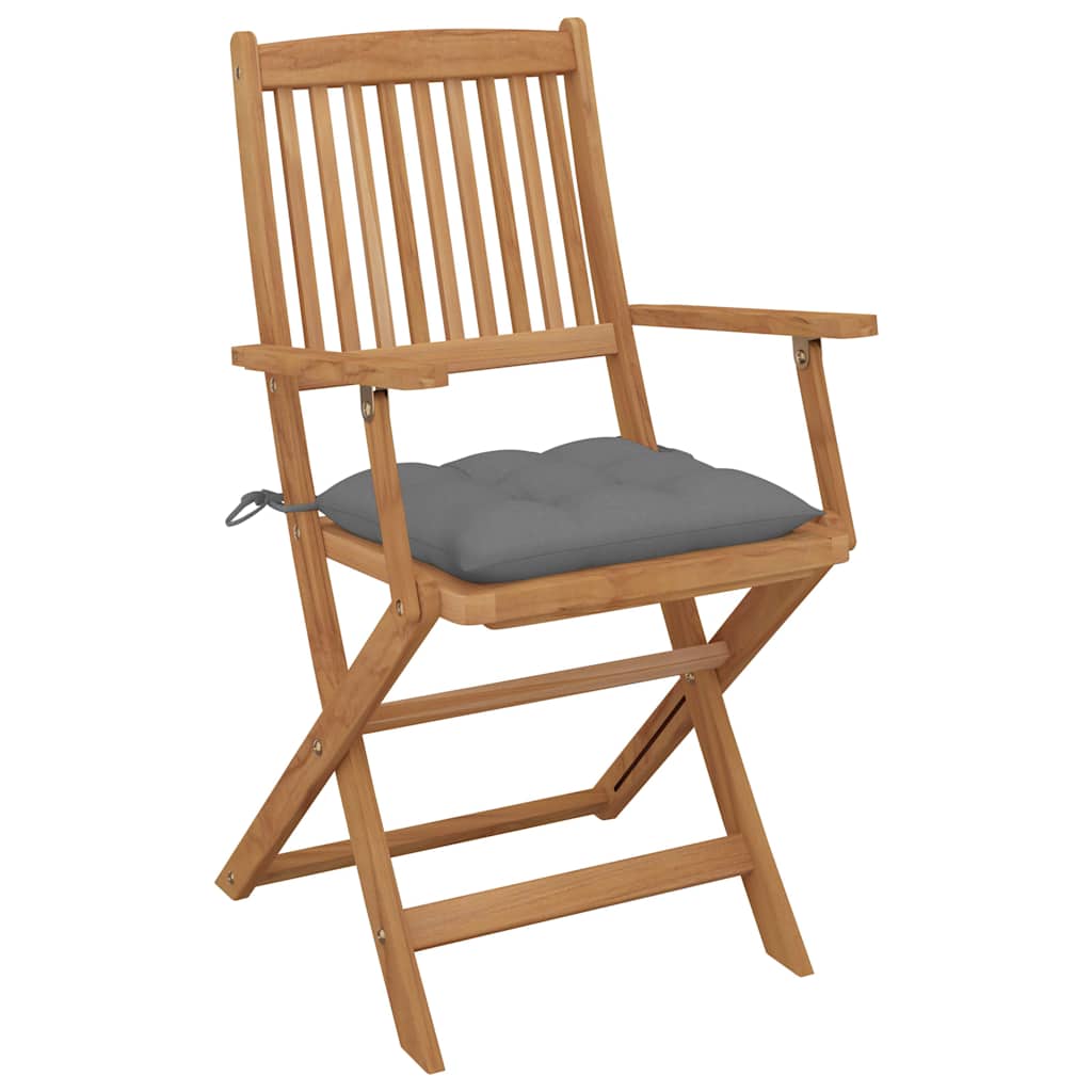 Sedie Pieghevoli 6 pz con Cuscini Massello Acacia