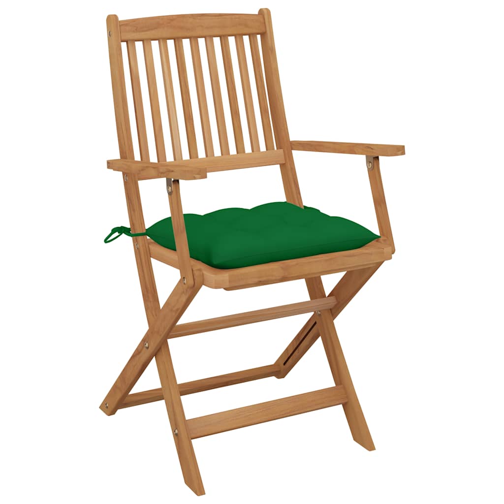 Sedie Pieghevoli 6 pz con Cuscini Massello Acacia