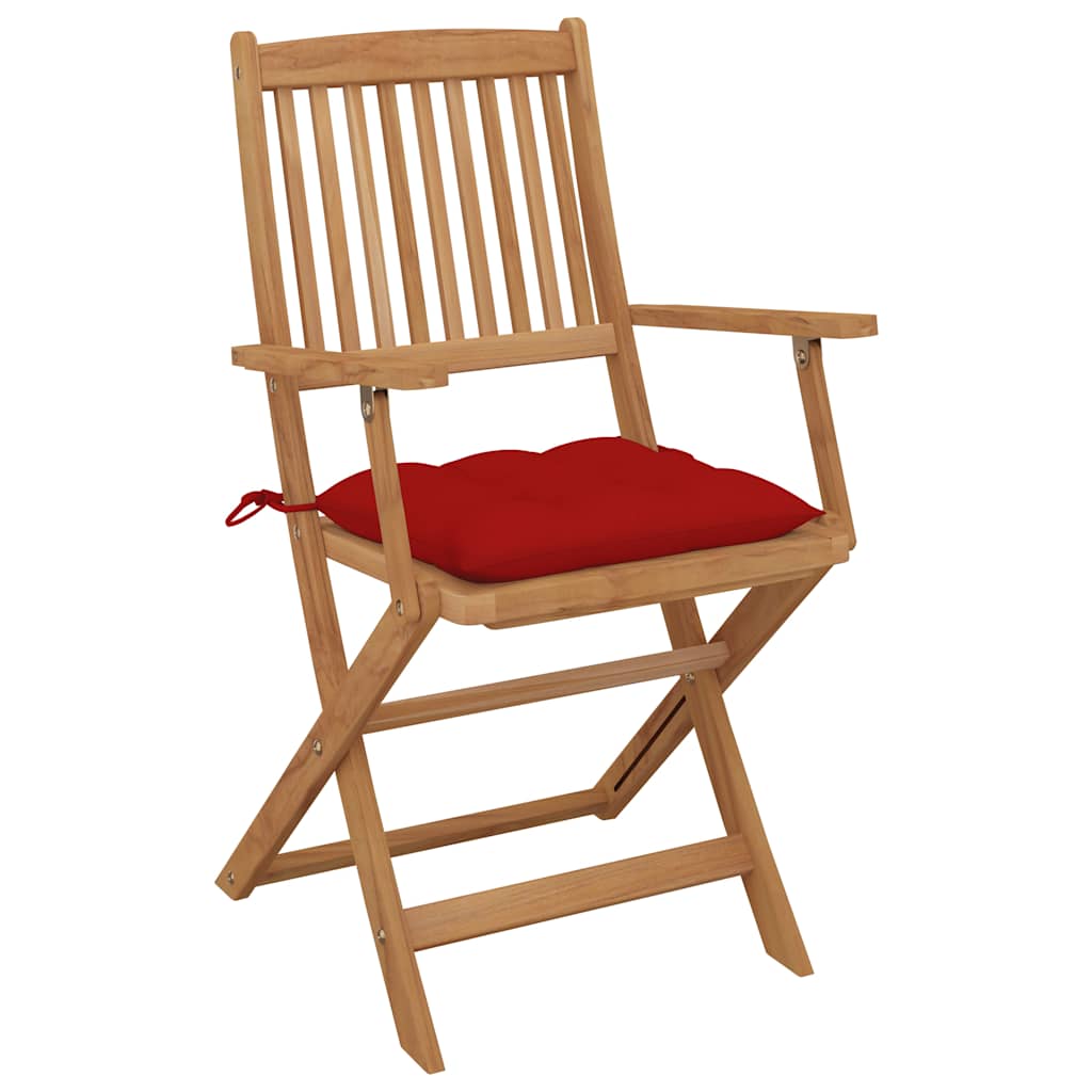 Sedie Pieghevoli 6 pz con Cuscini Massello Acacia