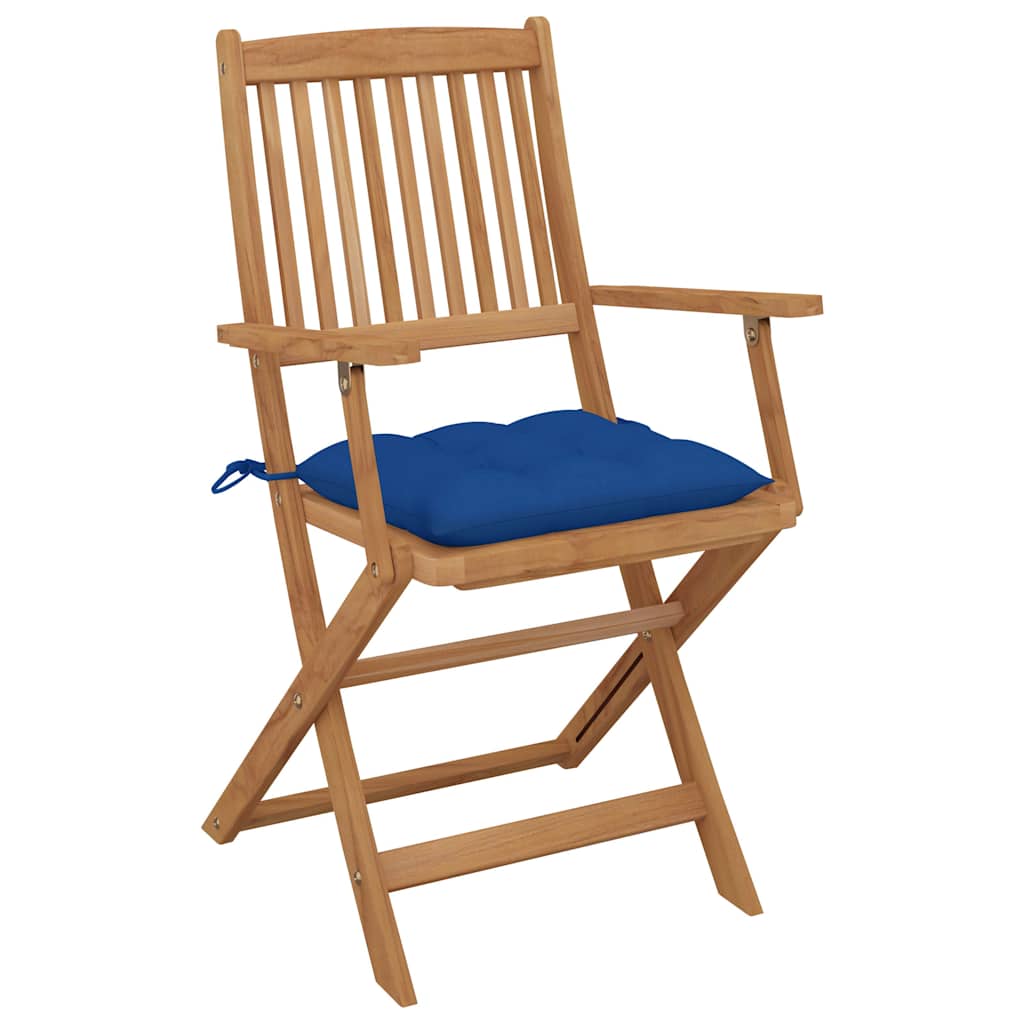 Sedie Pieghevoli 6 pz con Cuscini Massello Acacia