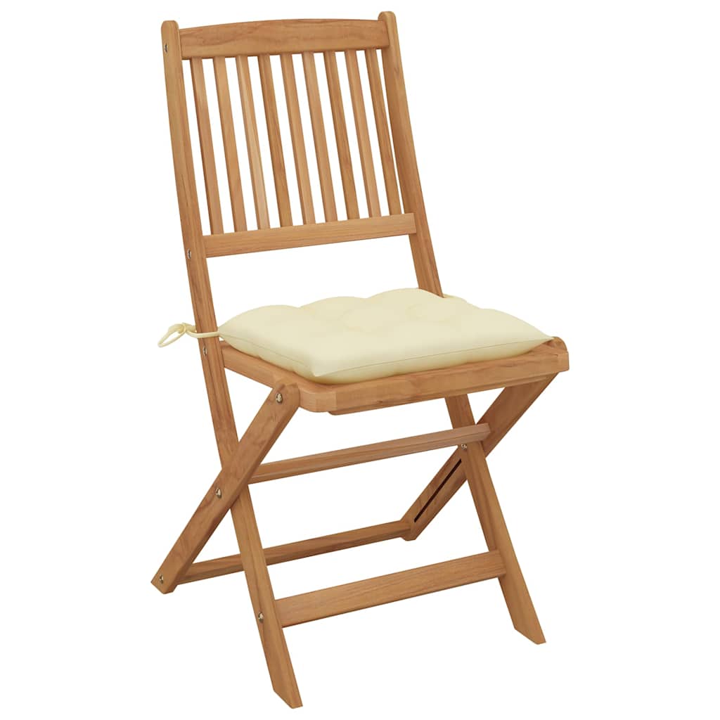Sedie Pieghevoli 8 pz con Cuscini Massello Acacia