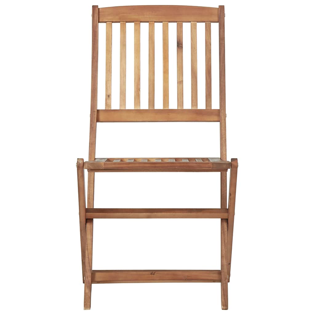 Set di 8 sedie pieghevoli con cuscini in legno massello di acacia