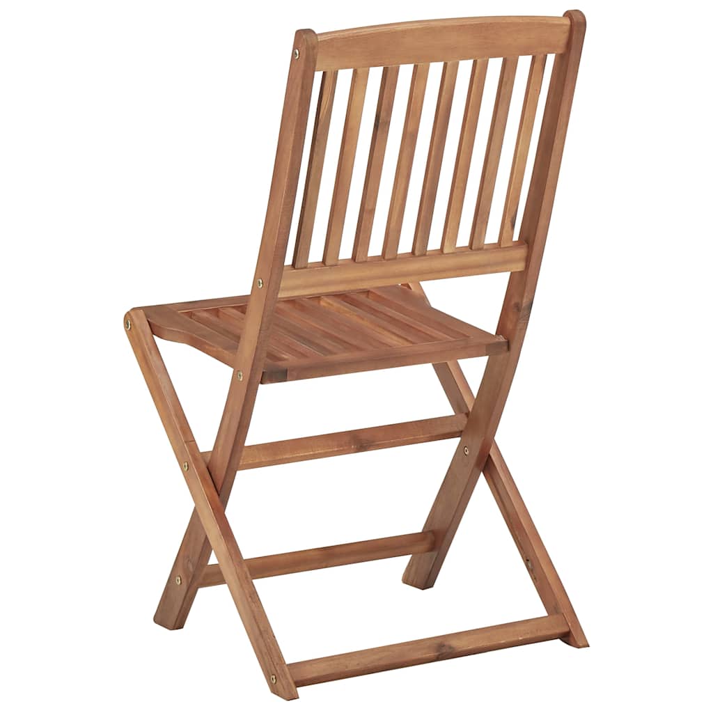 Set di 8 sedie pieghevoli con cuscini in legno massello di acacia