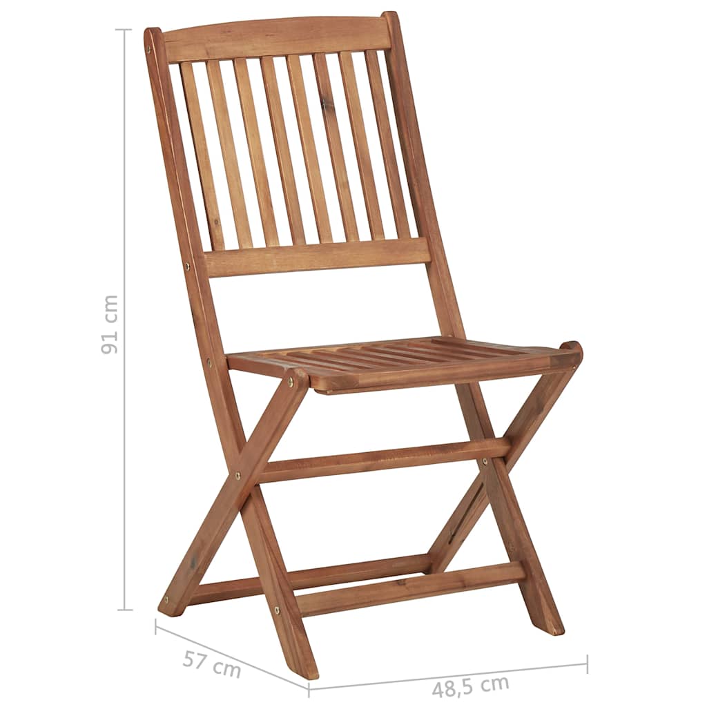 Sedie Pieghevoli 8 pz con Cuscini Massello Acacia
