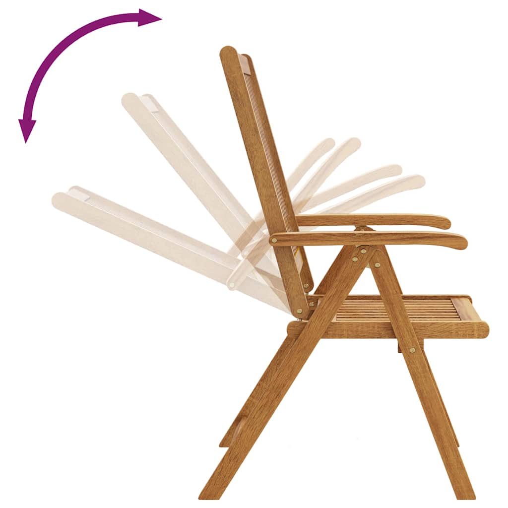 Sedie pieghevoli, 8 pezzi, in legno massello di acacia