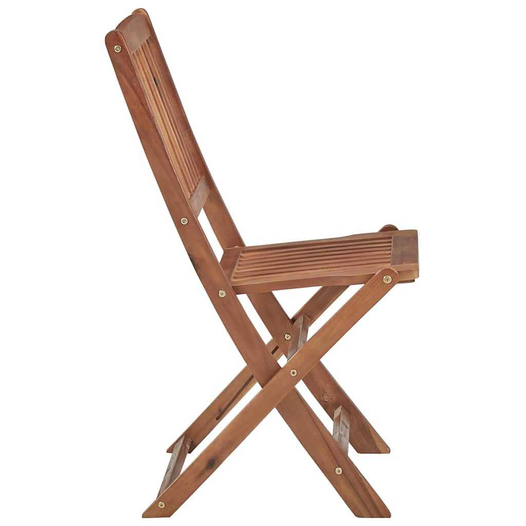 Sedie pieghevoli con cuscini, 8 pezzi, in legno massello di acacia