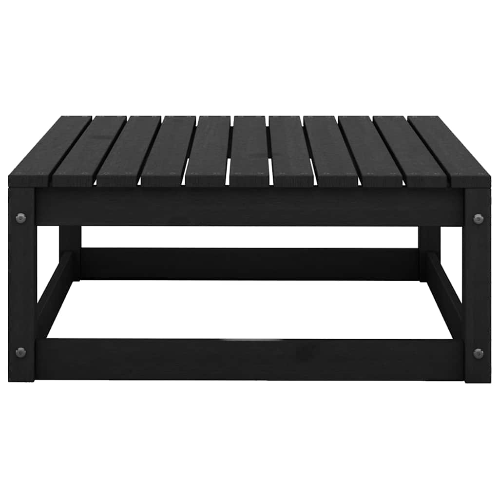 Set Divani da Giardino 6 pz Nero in Legno Massello di Pino