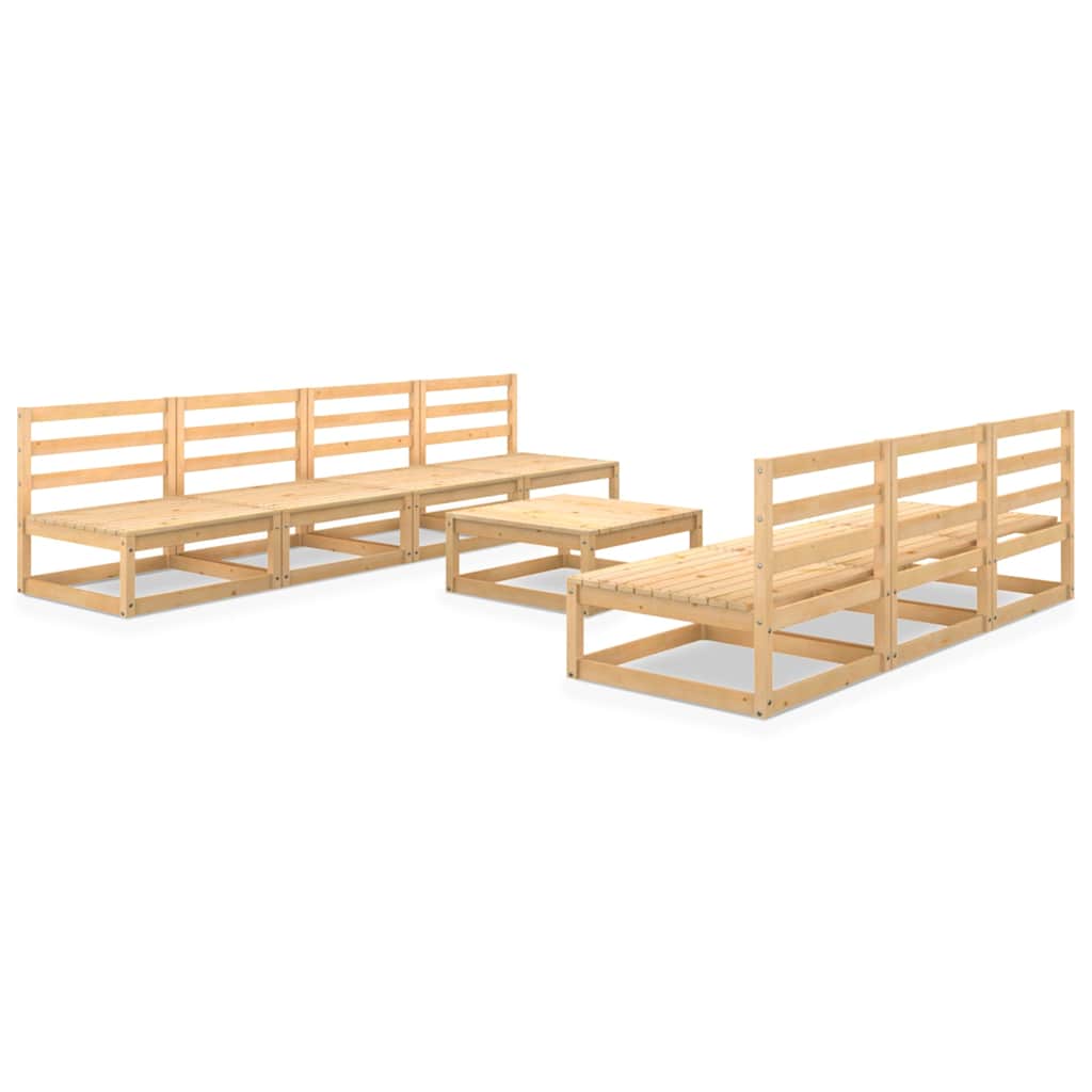 Set Divani da Giardino 8 pz in Legno Massello di Pino