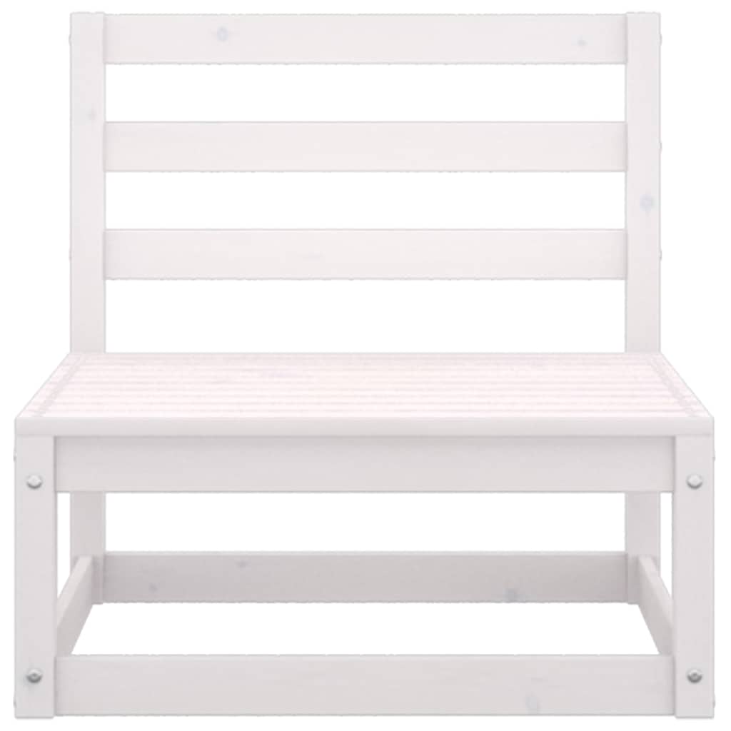 Set Divani da Giardino 8 pz Bianco in Legno Massello di Pino