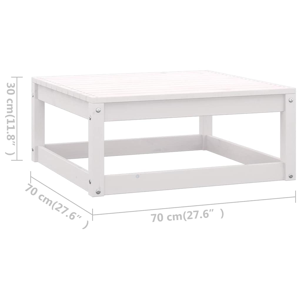 Set Divani da Giardino 8 pz Bianco in Legno Massello di Pino
