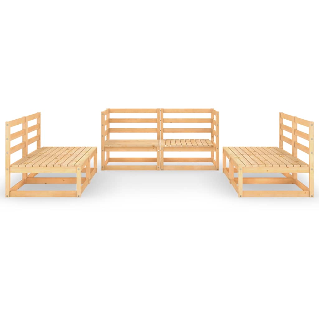 Set Divani da Giardino 6 pz in Legno Massello di Pino