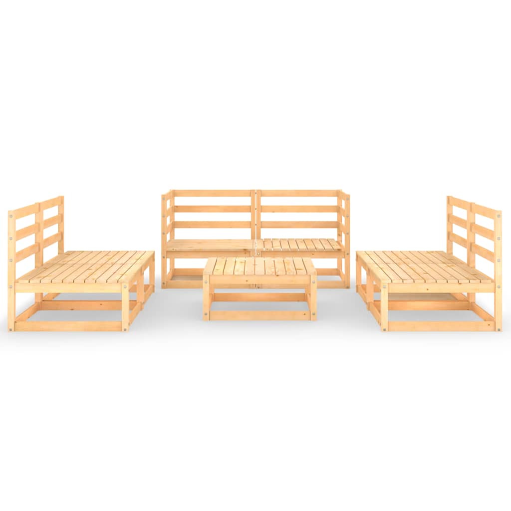 Set Divani da Giardino 7 pz in Legno Massello di Pino