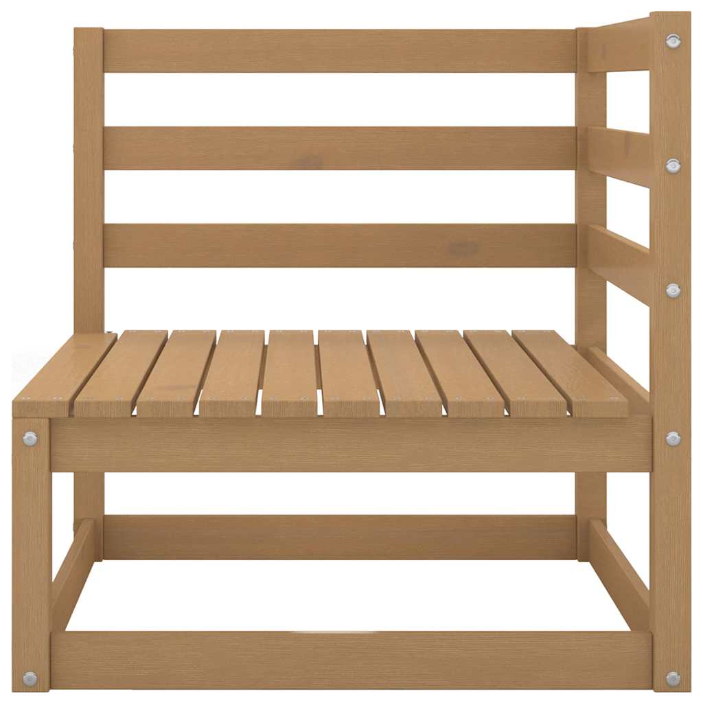 Set Salotto da Giardino 8pz Marrone Ambra Legno Massello Pino