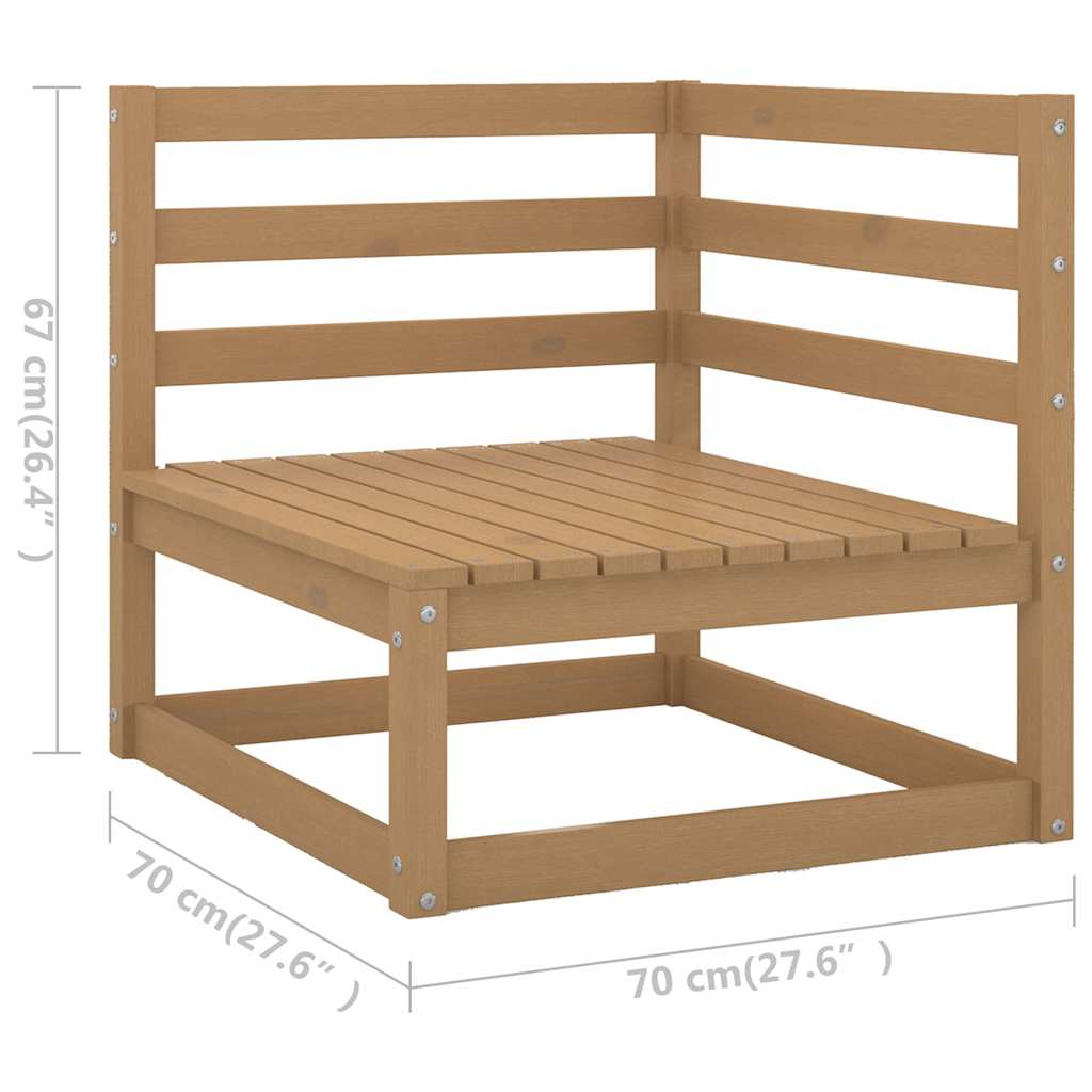 Set Salotto da Giardino 7pz Marrone Ambra Legno Massello Pino