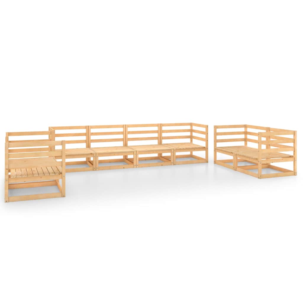 Set Divani da Giardino 8 pz in Legno Massello di Pino