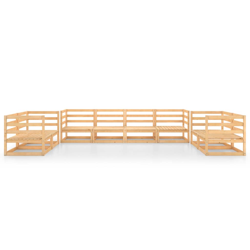 Set Divani da Giardino 8 pz in Legno Massello di Pino