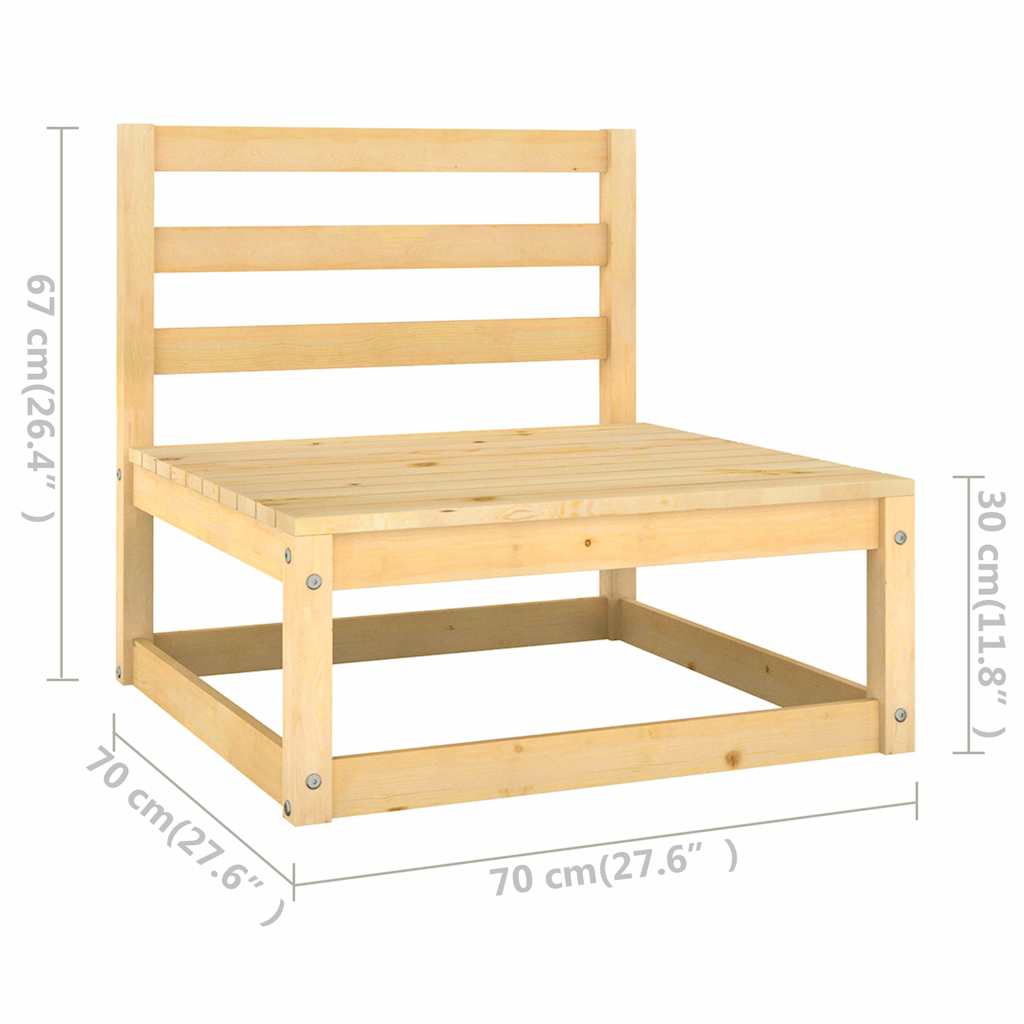 Set Divani da Giardino 8 pz in Legno Massello di Pino