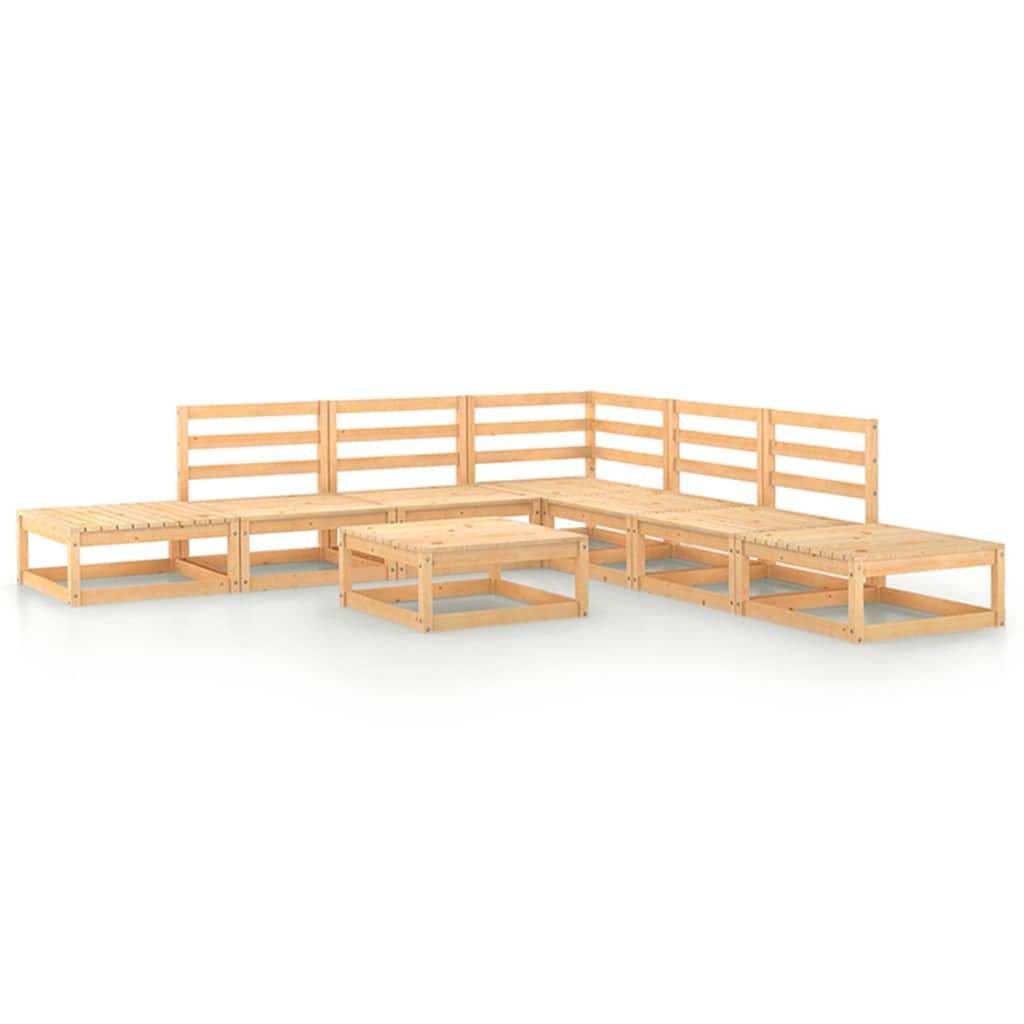 Set Divani da Giardino 8 pz in Legno Massello di Pino