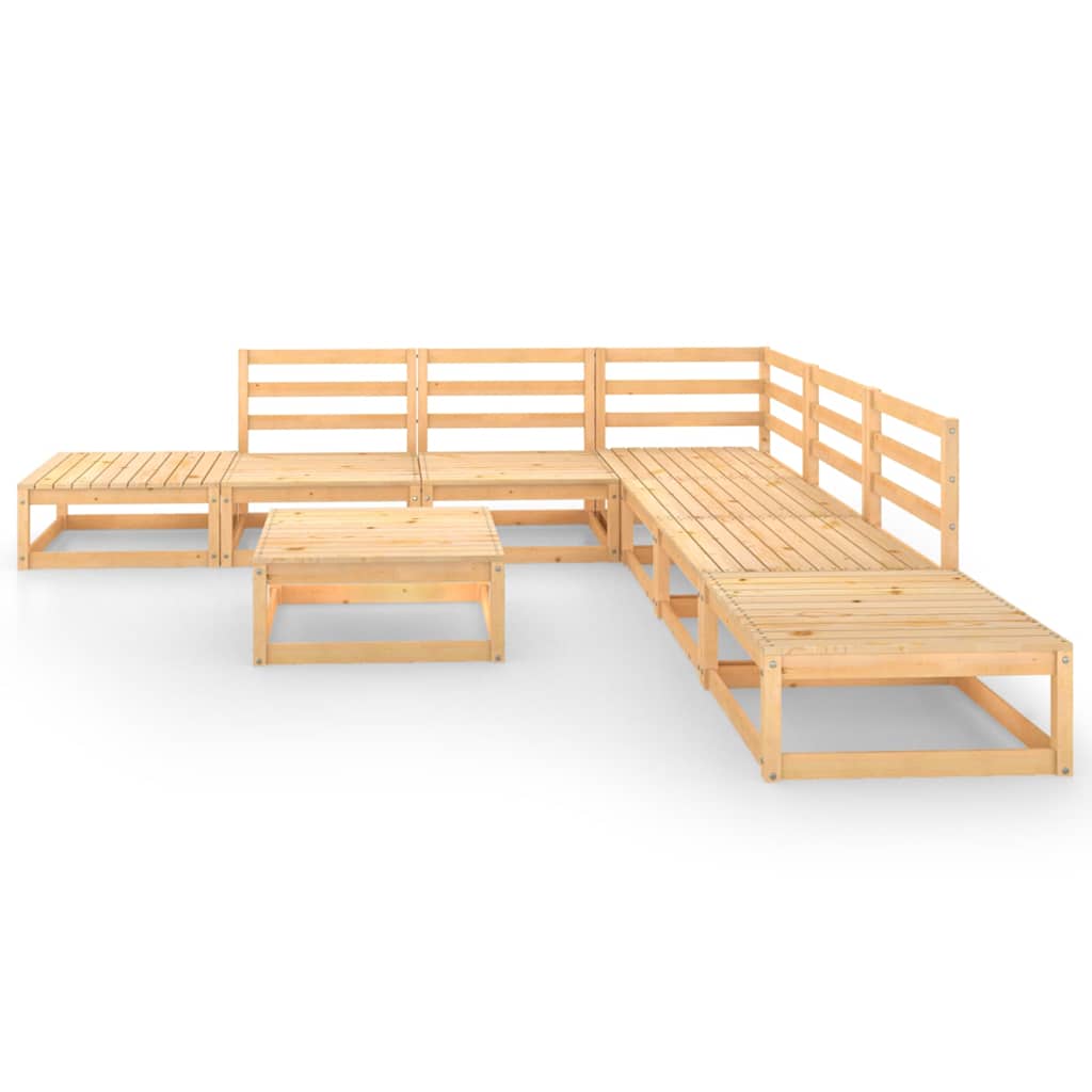 Set Divani da Giardino 8 pz in Legno Massello di Pino